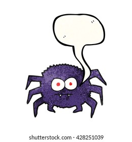 freehand speech bubble textured cartoon spider