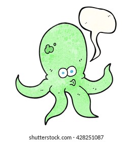 Karikatur-Tintenfisch mit freehand-Sprachblase