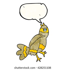 pájaro de caricatura texturizado con burbuja de voz libre