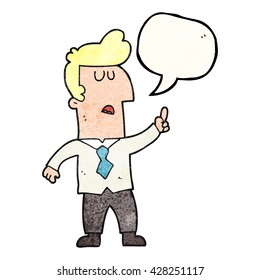 freehand speech bubble textured cartoon businessman
