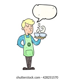 burbuja de la libre expresión textura caricatura barista sirviendo café