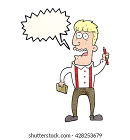 Reporter von Freehand-Sprechblase strukturierte Cartoon