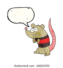 freehand speech bubble textured cartoon rat