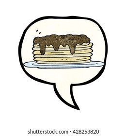 freehand speech bubble textured cartoon pancake stack