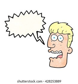 freehand speech bubble textured cartoon shocked man
