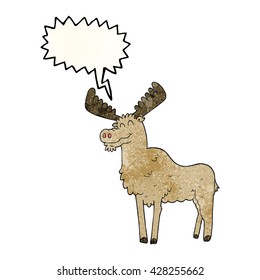 freehand speech bubble textured cartoon moose