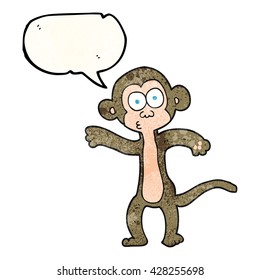 Freehand-Sprechblase strukturierte Cartoon-Affe
