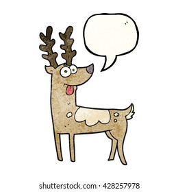 Freehand-Sprechblase strukturierte Cartoon-Rentiere