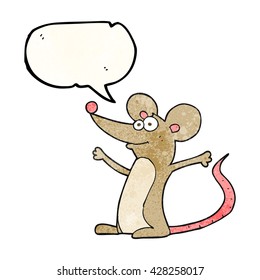 freehand speech bubble textured cartoon mouse
