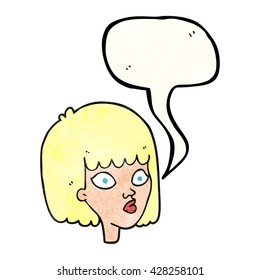 caricatura femenina texturizada con burbuja de la libre expresión