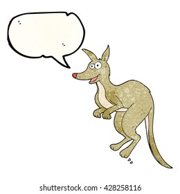 freehand speech bubble textured cartoon kangaroo