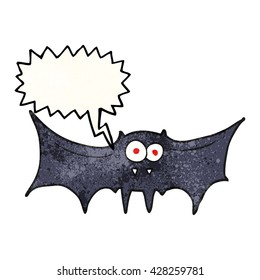 freehand speech bubble textured cartoon vampire bat