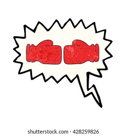 burbuja de habla libre textura de caricatura guante de boxeo