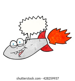 freehand speech bubble textured cartoon missile