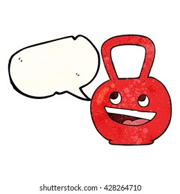 freehand speech bubble textured cartoon kettle bell