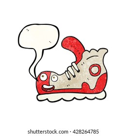 Frisehand-Sprechblase strukturierter Cartoon-Sneaker