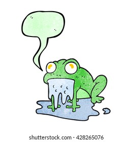 freehand speech bubble textured cartoon gross little frog