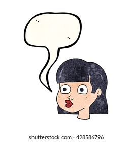 caricatura femenina texturizada con burbuja de la libre expresión