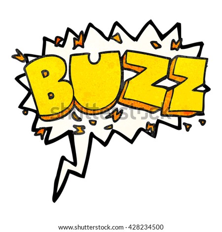 freehand speech bubble textured cartoon buzz symbol