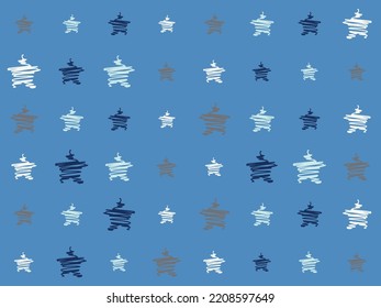Dibujo de estrella a mano libre Patrón de dibujo Tejidos aztecos Diseño de patrón sin costura Producto de seda uzbeko tradicional de ikat en Uzbekistán y Asia Central,
