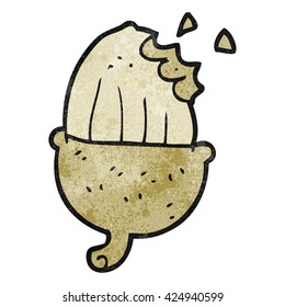 freehand textured cartoon acorn