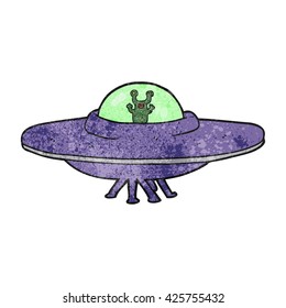 freehand textured cartoon alien spaceship