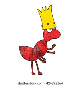 freehand textured cartoon ant queen