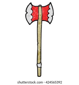 freehand textured cartoon axe