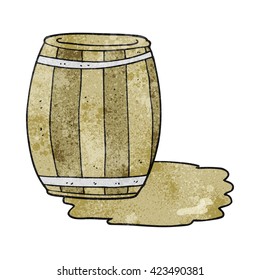freehand textured cartoon barrel; beer