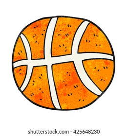 freehand textured cartoon basketball