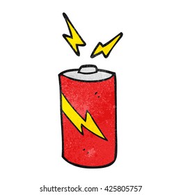 freehand textured cartoon battery