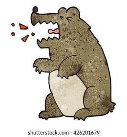 freehand textured cartoon bear