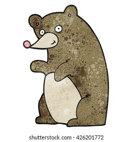 freehand textured cartoon bear