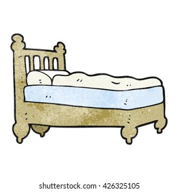 freehand textured cartoon bed
