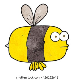 freehand textured cartoon bee