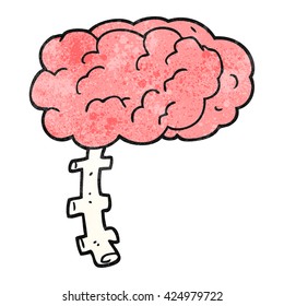 freehand textured cartoon brain