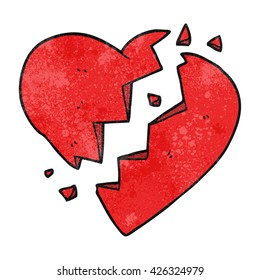 Freehand Textured Cartoon Broken Heart Stock Vector (Royalty Free ...