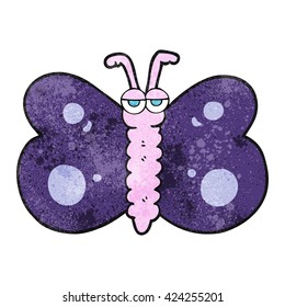 freehand textured cartoon butterfly