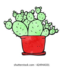 freehand textured cartoon cactus