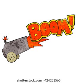 freehand textured cartoon cannon firing