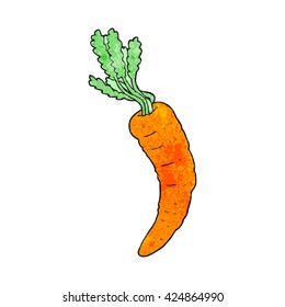 freehand textured cartoon carrot