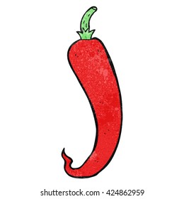 freehand textured cartoon chilli pepper