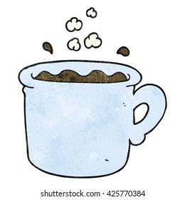 freehand textured cartoon coffee cup