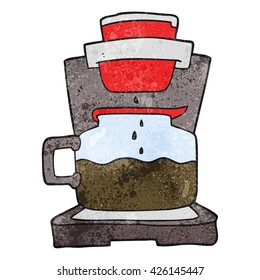 freehand textured cartoon coffee maker