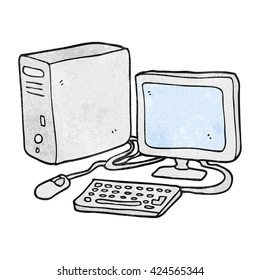 freehand textured cartoon computer