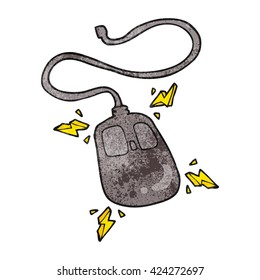 freehand textured cartoon computer mouse