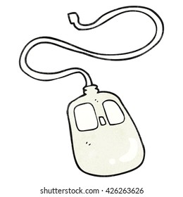 freehand textured cartoon computer mouse