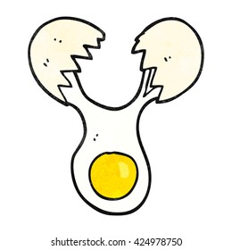 freehand textured cartoon cracked egg