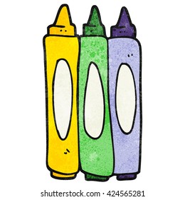 freehand textured cartoon crayons
