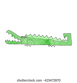 freehand textured cartoon crocodile
